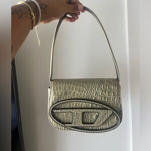 Diesel 1DR Croc Print Shoulder Bag